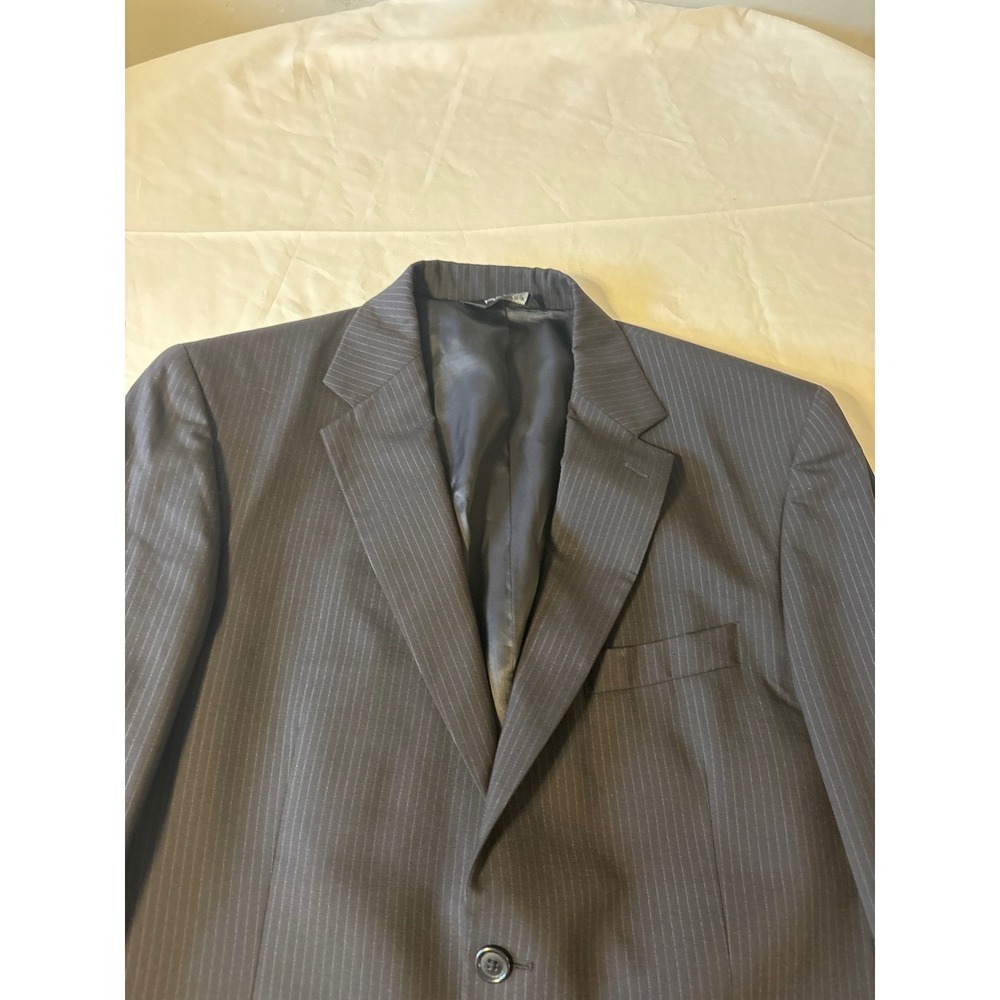 Jos. A. Bank Suit Jacket Mens Size 40R Navy Pinstripe 2-Button Blazer 100 wool